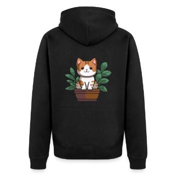 Hobbygärtner Garten Katzenartig Gartenkatze - Unisex Premium Bio Zip Hoodie - Schwarz - Hinten - Nico (187cm)