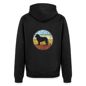 Lion rétro - Veste à capuche bio Premium Unisexe - noir - Dos - Nico (187cm)