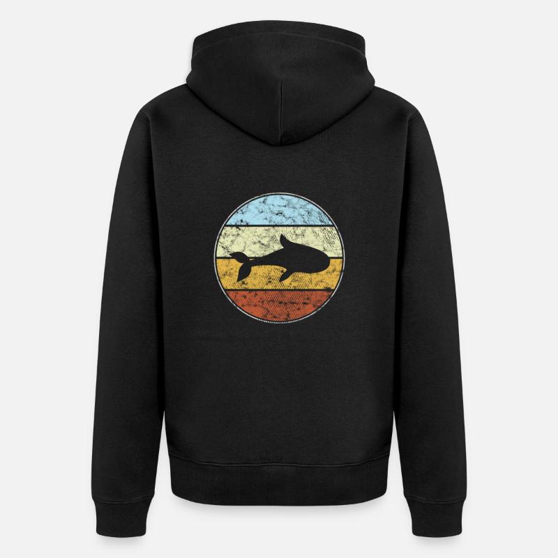 Poisson Rétro - Veste à capuche bio Premium Unisexe - noir