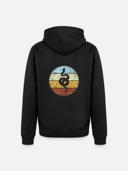 Serpent Rétro - Veste à capuche bio Premium Unisexe - noir