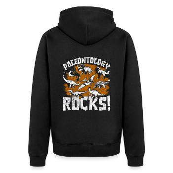 Paleontology Rocks Paläontologie Paläontologe - Unisex Premium Bio Zip Hoodie - Schwarz - Hinten - Nico (187cm)
