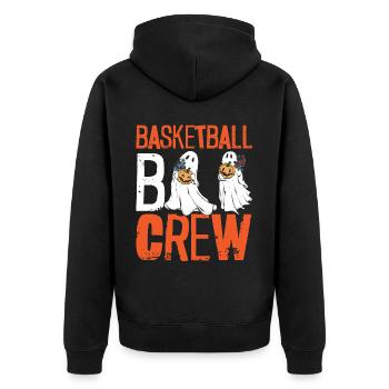 Basketball Halloween Süßes oder Saures Gruseliger Baller - Unisex Premium Bio Zip Hoodie - Schwarz - Hinten - Nico (187cm)