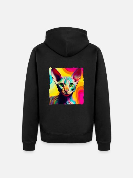 Coole Nacktkatze Pop Art - Unisex Premium Bio Zip Hoodie - Schwarz