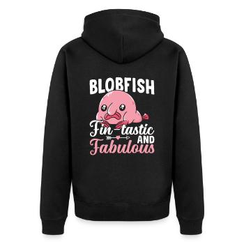 Fin Tactic Blobfish Propriétaire - Veste à capuche bio Premium Unisexe - noir - Dos - Nico (187cm)