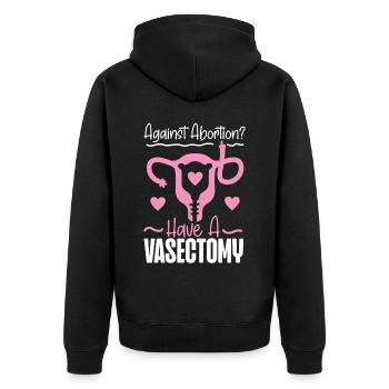 Féministe contre l’avortement ? Avoir un - Veste à capuche bio Premium Unisexe - noir - Dos - Nico (187cm)