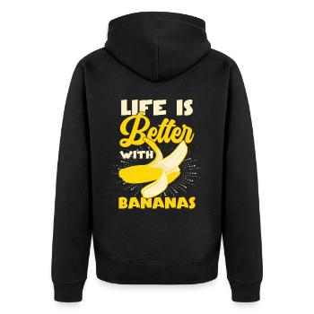 La vie est meilleure avec les bananes - Veste à capuche bio Premium Unisexe - noir - Dos - Nico (187cm)