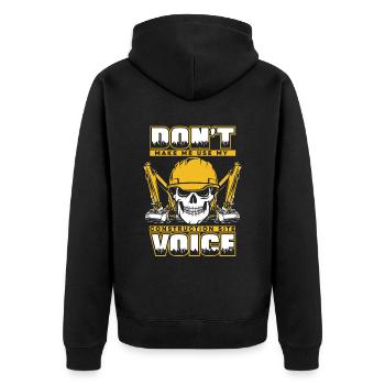 My Construction Site Voice Excavator Seilbagger - Unisex Premium Bio Zip Hoodie - Schwarz - Hinten - Nico (187cm)