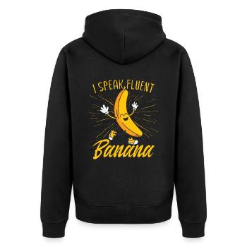 Je parle couramment banane - Veste à capuche bio Premium Unisexe - noir - Dos - Nico (187cm)