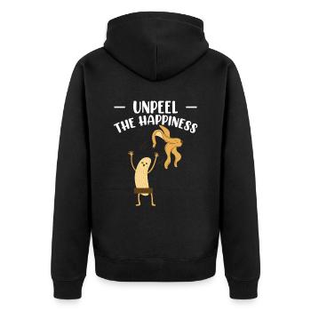 Décollez la banane Happiness - Veste à capuche bio Premium Unisexe - noir - Dos - Nico (187cm)