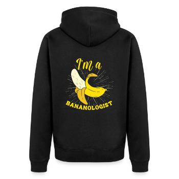 Je suis bananalogiste - Veste à capuche bio Premium Unisexe - noir - Dos - Nico (187cm)