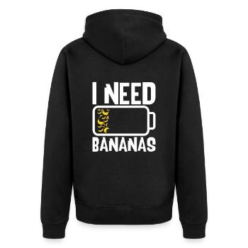 J’ai besoin de bananes - Veste à capuche bio Premium Unisexe - noir - Dos - Nico (187cm)