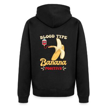 Groupe sanguin Banane Positif - Veste à capuche bio Premium Unisexe - noir - Dos - Nico (187cm)