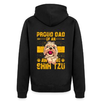 Fier papa d’un Shih Tzu génial - Veste à capuche bio Premium Unisexe - noir - Dos - Nico (187cm)