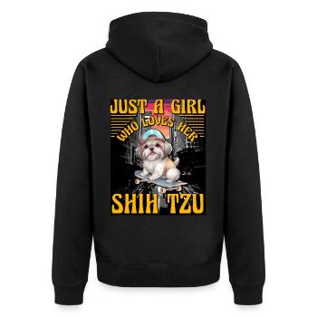 Juste une fille qui aime son Shih Tzu - Veste à capuche bio Premium Unisexe - noir - Dos - Nico (187cm)