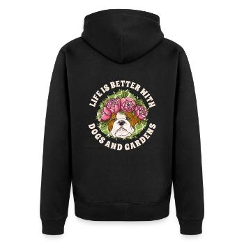 Hobby jardinier chiot de jardin chien de jardin - Veste à capuche bio Premium Unisexe - noir - Dos - Nico (187cm)