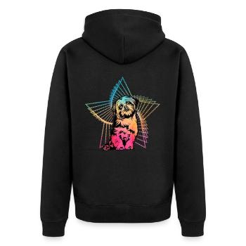 Shih Tzu - Unisex Premium Bio Zip Hoodie - Schwarz - Hinten - Nico (187cm)