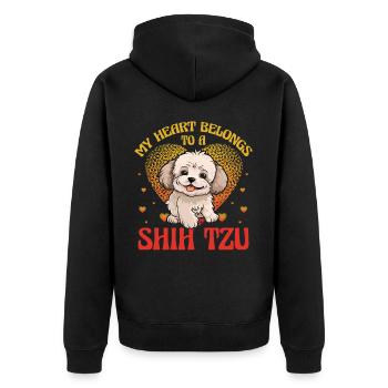 Mon cœur appartient à un Shih Tzu - Veste à capuche bio Premium Unisexe - noir - Dos - Nico (187cm)