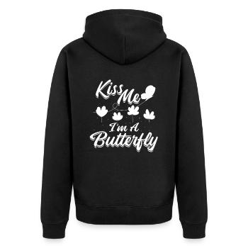 Hobby gardeners garden garden butterflies - Unisex Premium Organic Zip Hoodie - black - Back - Nico (187cm)