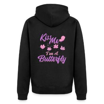 Hobbygärtner Garten Monarch - Unisex Premium Bio Zip Hoodie - Schwarz - Hinten - Nico (187cm)
