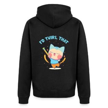 Gymnastik Design für Taktstock drehen - Unisex Premium Bio Zip Hoodie - Schwarz - Hinten - Nico (187cm)