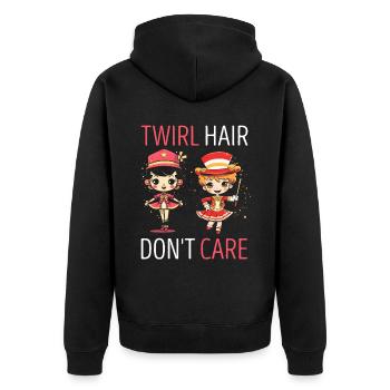 Professionelles Stabdänzerin für Majorette - Unisex Premium Bio Zip Hoodie - Schwarz - Hinten - Nico (187cm)