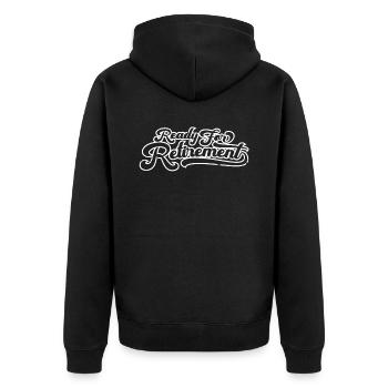 Pensioner Pension Funny - Unisex Premium Organic Zip Hoodie - black - Back - Nico (187cm)