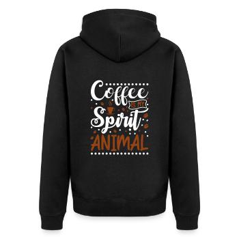 Drôle de dicton Boire du café Citation Amateur de café - Veste à capuche bio Premium Unisexe - noir - Dos - Nico (187cm)