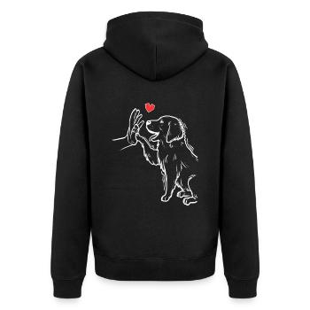 Cute Golden Retriever Love Golden Retriever - Unisex Premium Organic Zip Hoodie - black - Back - Nico (187cm)