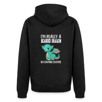 Bearded Dragons Design Bearded Dragon Lovers - Unisex Premium Organic Zip Hoodie - black - Back - Nico (187cm)
