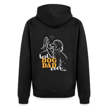 Meilleur caniche Papa caniche - Veste à capuche bio Premium Unisexe - noir - Dos - Nico (187cm)