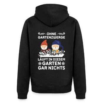 Gartenzwerg Für Gartenzwerg Liebhaber Gärtner Lust - Unisex Premium Bio Zip Hoodie - Schwarz - Hinten - Nico (187cm)
