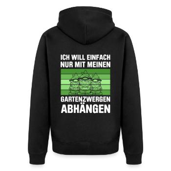 Gartenzwerg Für Gartenzwerg Liebhaber Gärtner Lust - Unisex Premium Bio Zip Hoodie - Schwarz - Hinten - Nico (187cm)