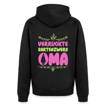 Gartenzwerg Für Gartenzwerg Liebhaber Gärtner Lust - Unisex Premium Bio Zip Hoodie - Schwarz - Hinten - Nico (187cm)