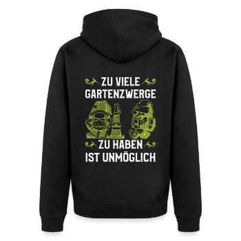 Gartenzwerg Für Gartenzwerg Liebhaber Gärtner Lust - Unisex Premium Bio Zip Hoodie - Schwarz - Hinten - Nico (187cm)