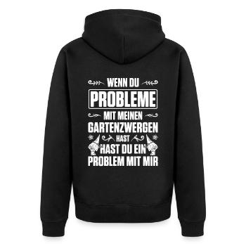 Gartenzwerg Für Gartenzwerg Liebhaber Gärtner Lust - Unisex Premium Bio Zip Hoodie - Schwarz - Hinten - Nico (187cm)