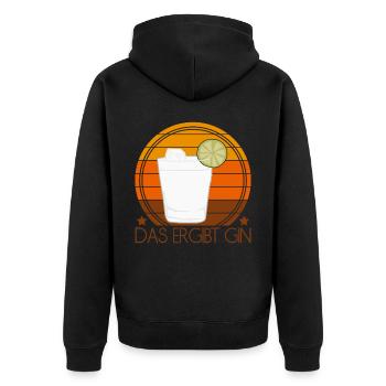 Gin Retro Party - Unisex Premium Bio Zip Hoodie - Schwarz - Hinten - Nico (187cm)