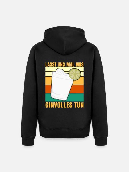 Gin - Ginvoll - Unisex Premium Bio Zip Hoodie - Schwarz