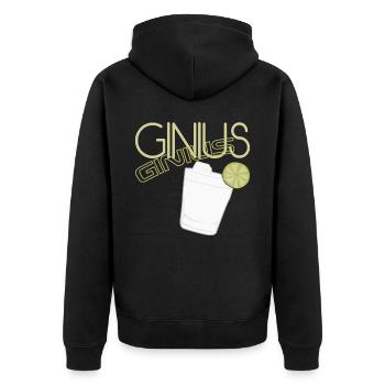 Gin - Unisex Premium Bio Zip Hoodie - Schwarz - Hinten - Nico (187cm)