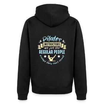 Pilates Instructors Are Just Like Regular Reformer - Unisex Premium Bio Zip Hoodie - Schwarz - Hinten - Nico (187cm)