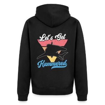 Hammerhai-Liebhaber Meeresbiologie Unterwasser - Unisex Premium Bio Zip Hoodie - Schwarz - Hinten - Nico (187cm)