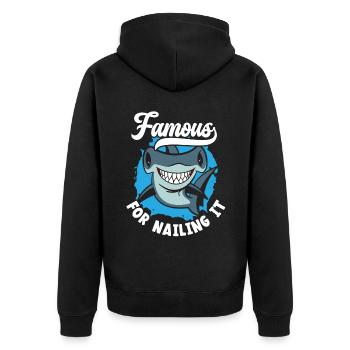Hammerhead Shark Lover Marine Biology Underwater - Veste à capuche bio Premium Unisexe - noir - Dos - Nico (187cm)