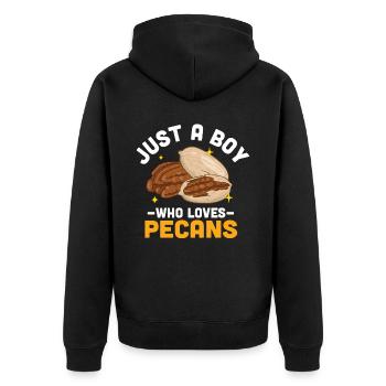 Cadeau de noix de pécan - Veste à capuche bio Premium Unisexe - noir - Dos - Nico (187cm)