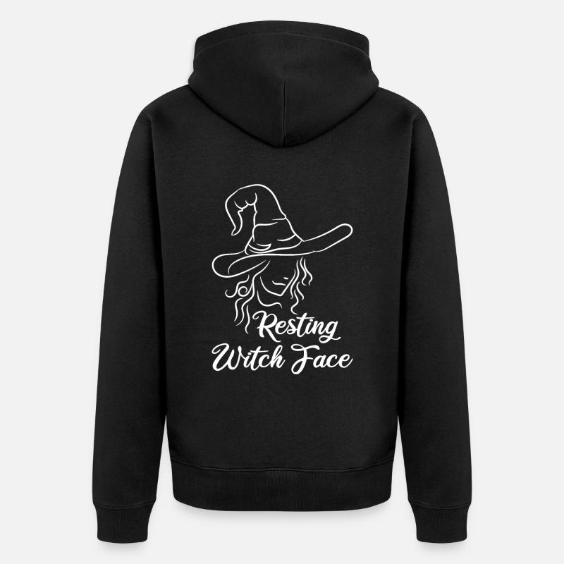 Resting Witch Face - Unisex Premium Bio Zip Hoodie - Schwarz