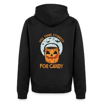 Échangera des étudiants contre des bonbons - Veste à capuche bio Premium Unisexe - noir - Dos - Nico (187cm)