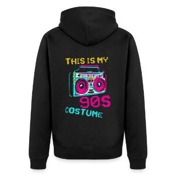 This Is My 90s Costume - Unisex Premium Organic Zip Hoodie - black - Back - Nico (187cm)