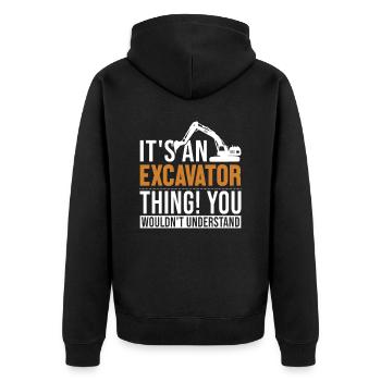 It's a Excavator Thing Excavator Seilbagger - Unisex Premium Bio Zip Hoodie - Schwarz - Hinten - Nico (187cm)