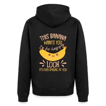 Mignons enfants bananes - Veste à capuche bio Premium Unisexe - noir - Dos - Nico (187cm)