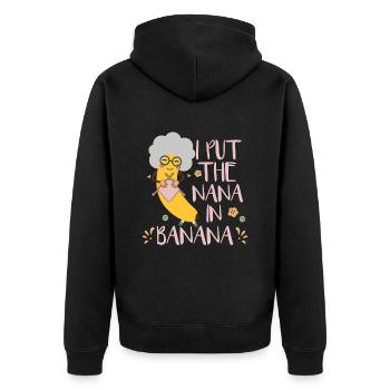 Grand-mère Nana Banane - Veste à capuche bio Premium Unisexe - noir - Dos - Nico (187cm)