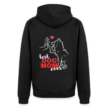 Beste Shiba Inu Mama Shiba Inu Hund - Unisex Premium Bio Zip Hoodie - Schwarz - Hinten - Nico (187cm)