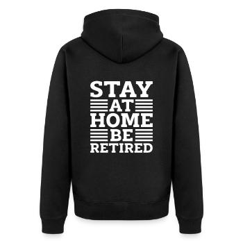 Pensioner pension - Unisex Premium Organic Zip Hoodie - black - Back - Nico (187cm)
